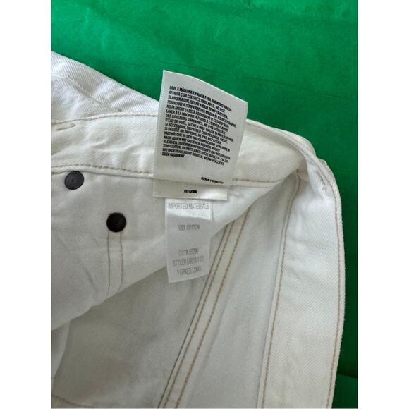 AGOLDE Parker Vintage Cutoff Denim Shorts White Size 27 High Rise Distressed - Picture 9 of 12